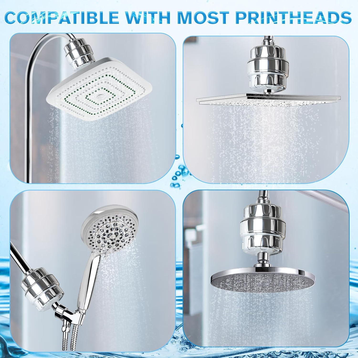 Shower Filter, 20 Stage Shower Head Filter for Hard Water, High Output Shower Water Filter to Remove Chlorine, 2 Cartridges Included image number 4