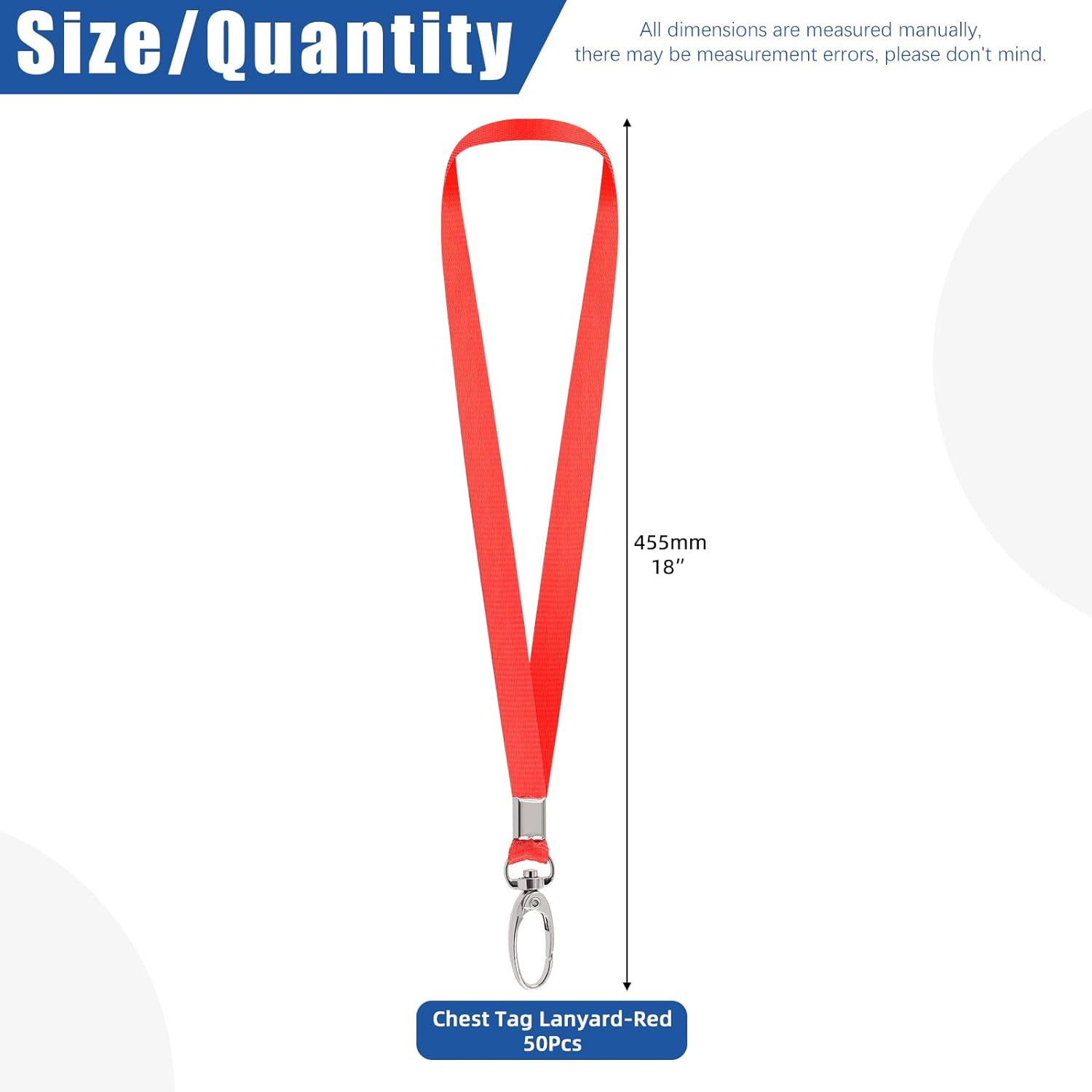 Glarks 50Pcs Lanyards Bulk Purple Lanyard Flat Nylon Clip Swivel Hooks ID Badges Lanyard with Clip for Office ID Badges Key Chains - Blue image number 3