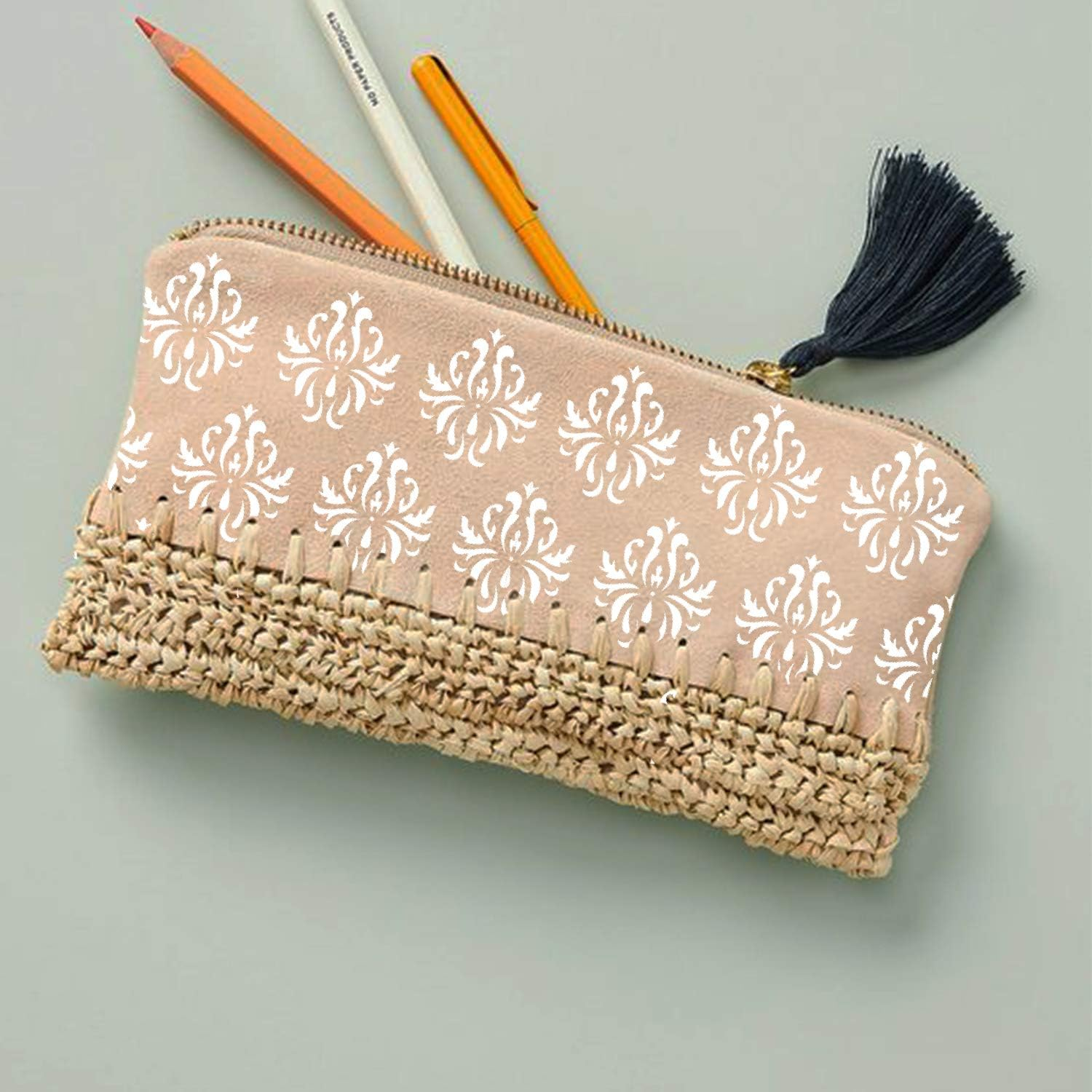 Craftreat Damask Stencils for Painting on Canvas - 6X6 Inches - Reusable Art Stencil for Rangoli, Home Decor, Wall Art, Furniture, Room Decoration and Journal Scrapbook Supplies - Art & Craft Supplies image number 1