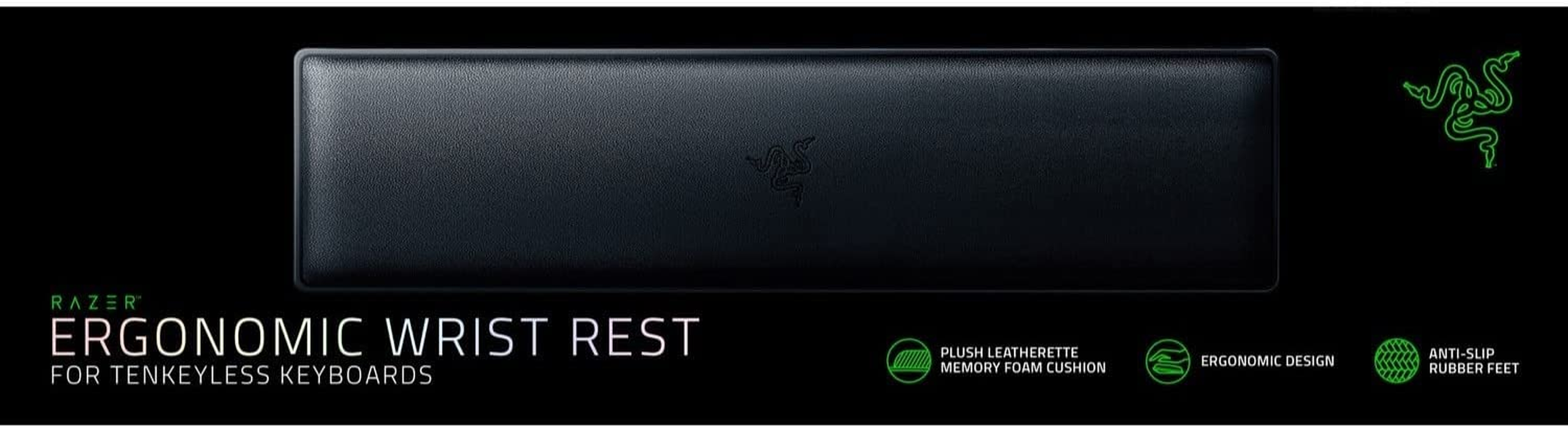 Razer Ergonomic Wrist Rest Pro for Full-Sized Keyboards: Cooling Gel Infused - Anti-Slip Rubber Base - Angled Incline - Classic Black image number 1