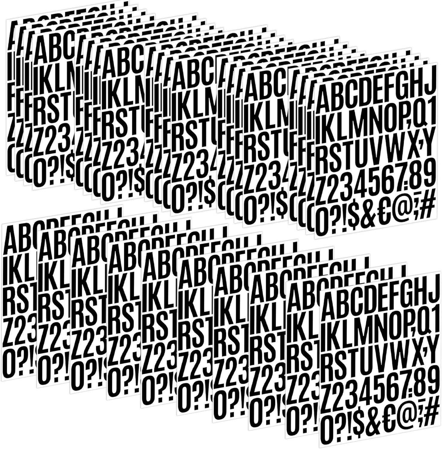 30 Sheets Letter Stickers 1500 Pcs Large Alphabet Sticker 2 Inch Vinyl Self Adhesive Stick on Stickers for Water Bottles Cup Mailbox Number Address Craft Scrapbooking Bulletin Board Decor White