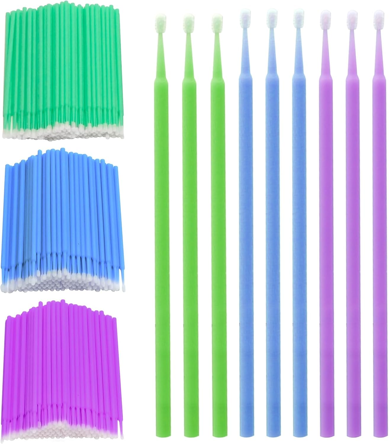 Touch up Paint Brushes for Automotive Paint Chip Repair Disposable Micro Applicators 2.5 Mm, 2.0Mm and 1.5 Mm (L: 2.5Mm, Blue, M: 2.0Mm, Green, S:1.5Mm, Purple) 300Pcs image number 6