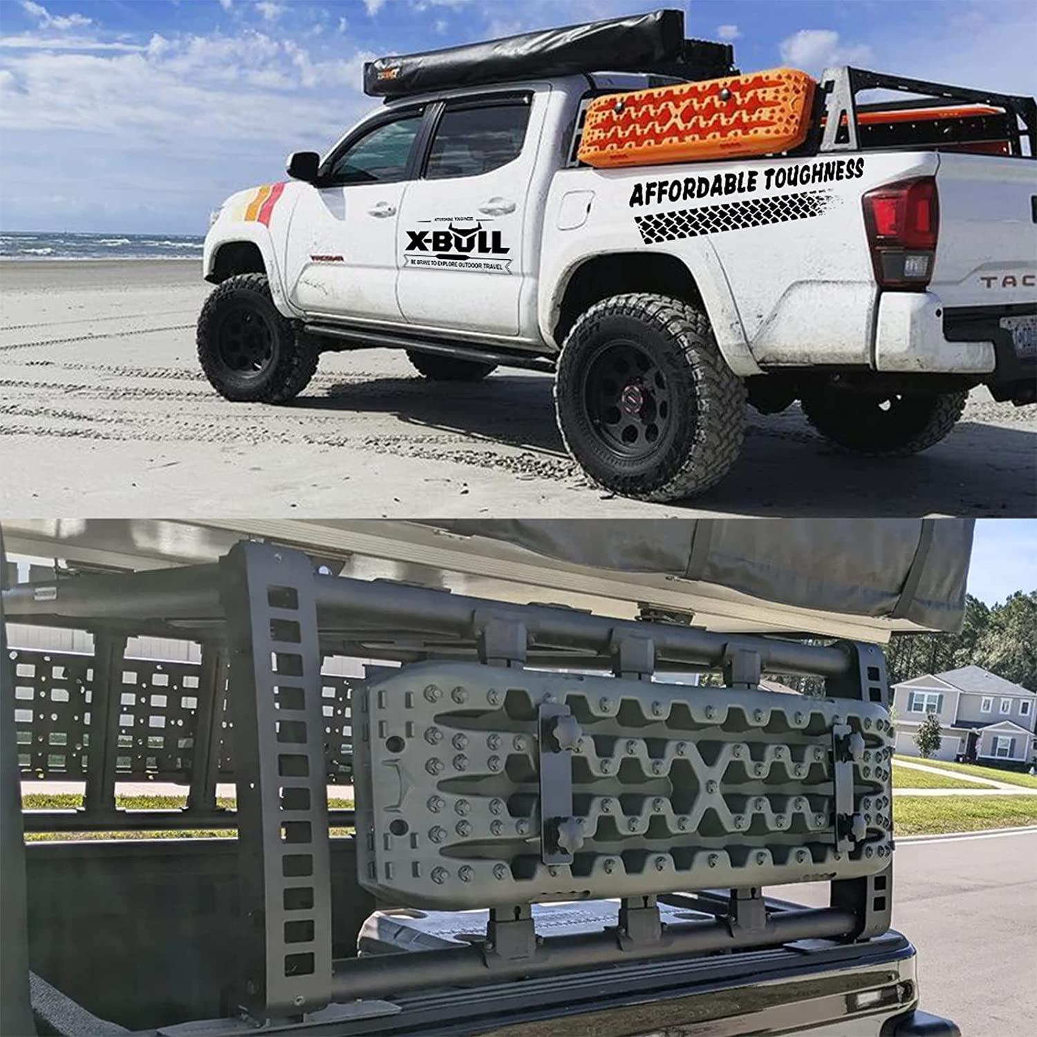 X-Bull Recovery Tracks with Bag and Mounting Pin Set 4X4 Recovery Boards Offroad 4Wd Tracks 22046LBS/10000KG Stand for Automotive Accessories Tires and Wheels in the Sand Mud Snow(Gen 3.0 Black) image number 2