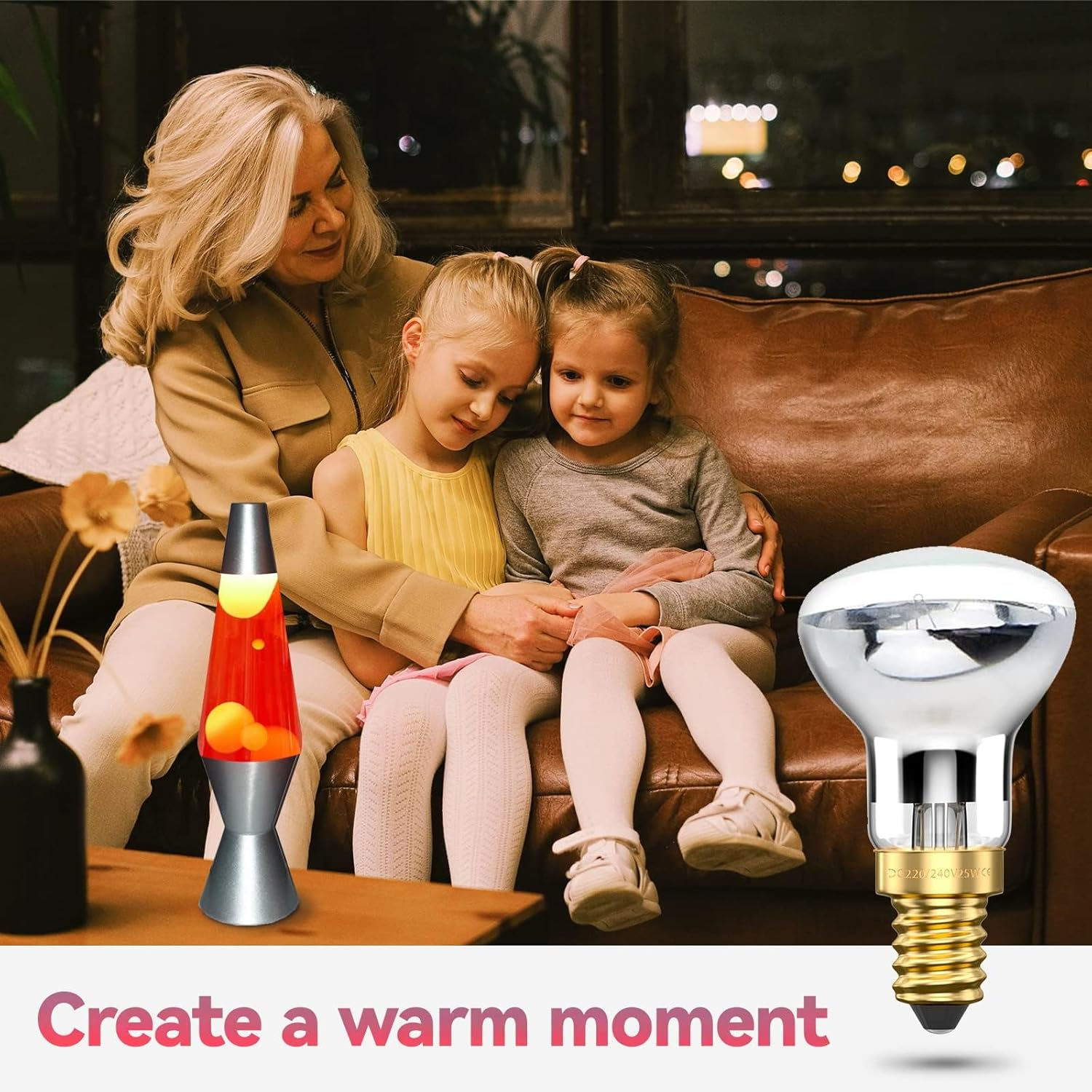 Bonlux R39 E14 Reflector Bulbs Spot Lights Lava Lamp 25W Super Bright Small Edison Screw Base SES Energy Saving Light Bulbs Warm White 2400-2600K 360 Degree Wide Beam Angle 240V Dimmable (4-Pack) image number 1