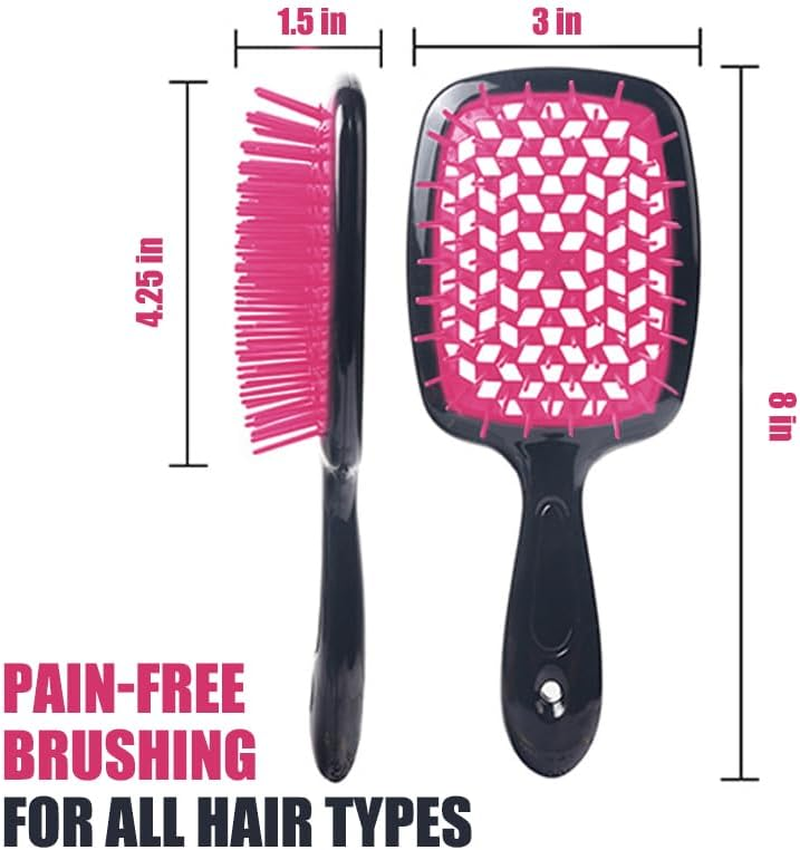 Curl Defining Brush Vented Hair Brush Hairbrush for Wet & Dry Hair for Women and Men Less Pulling Pain-Free Brushing (Blue) - Glitter Purple image number 6