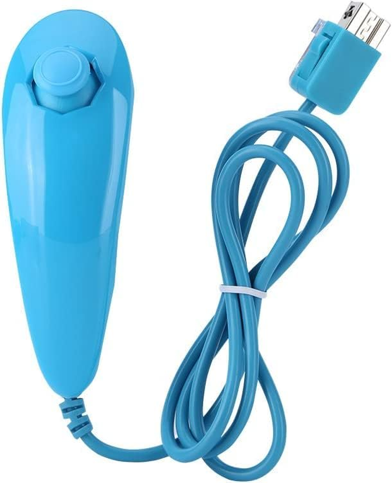 Lyyes Remote Controller for Wii, Wii Remote and Nunchuck Controllers with Silicon Case and Strap for Wii and Wii U (Blue) - Pink image number 5