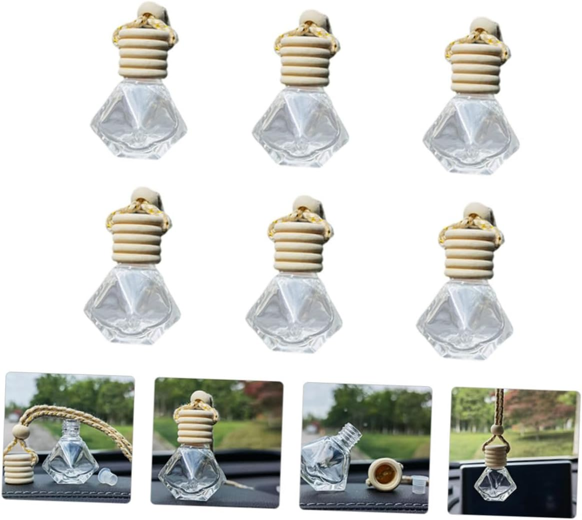 6Pcs Car Air Freshener Diffuser Perfume Bottles Aroma Diffuser Pendant for Car Interior image number 1