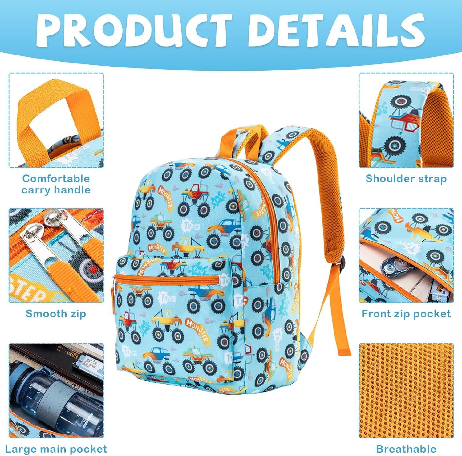 Cute Cartoon School Bag Set,School Backpack Teen Girls Women with Lunch Bag and Pencil Case Water Resistant Bookbag,Students 3-Piece Sets School Bag image number 2