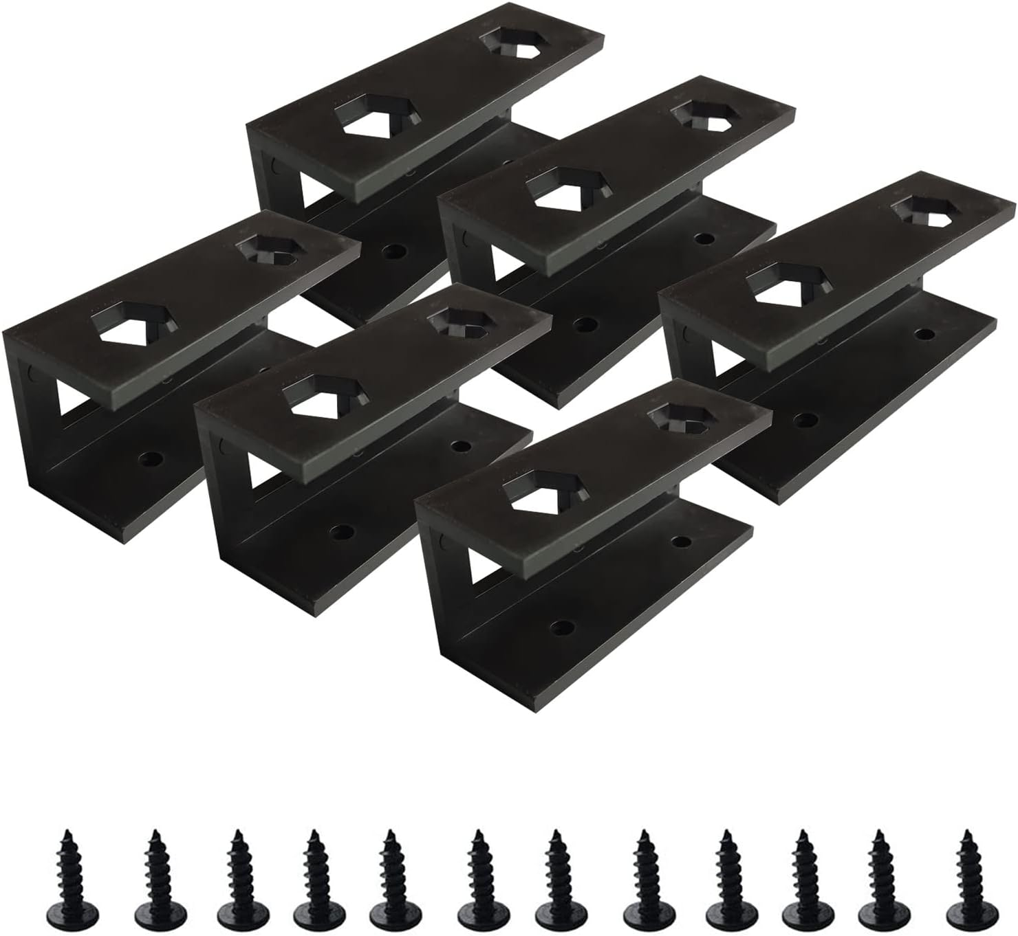 PIAOLGYI 6 Pcs under Desk Laptop Holder Mount with Screw, Bracket, Add on under Table Keyboard Storage image number 2