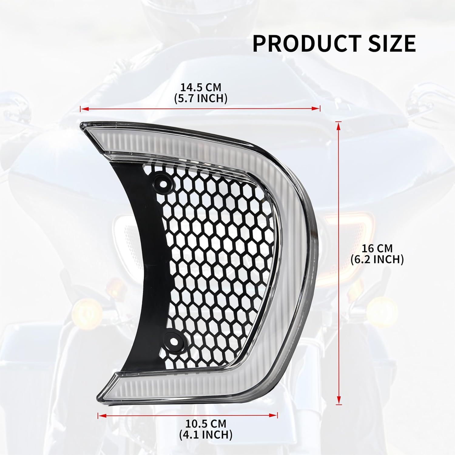 Motorcycle Headlight Vent Accent LED Turn Signal Indicator Side Lights Lamp for Harley Road Glide FLTRX Special FLTRXS CVO Ultra FLTRU 2015-2024 Accessories (Clear Lens) image number 4