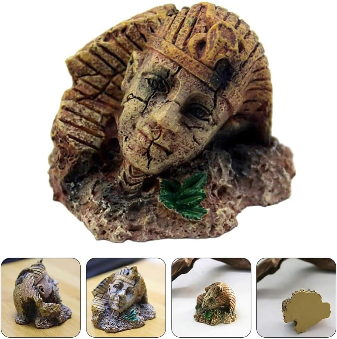 Aquarium and Reptile Tank Decorations, Easter Island Statues, Antique Roman Figures, Resin Ornaments for Aquatic and Terrarium Landscapes - Large Pyramid image number 7
