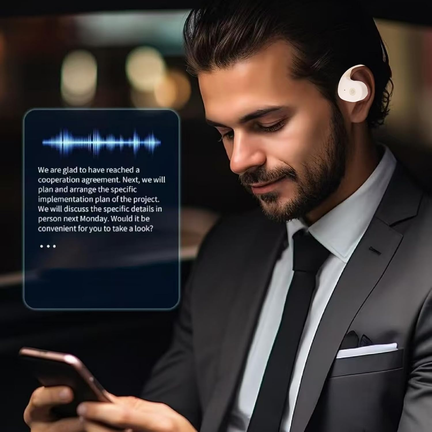 Earbud Translator in Real Time, Lingo Plugs Translator Earbuds, 144 Languages Online Translation 5.4 Wireless over Ear Earbuds with APP for Travel Music and Calls (Beige) - Purple image number 5