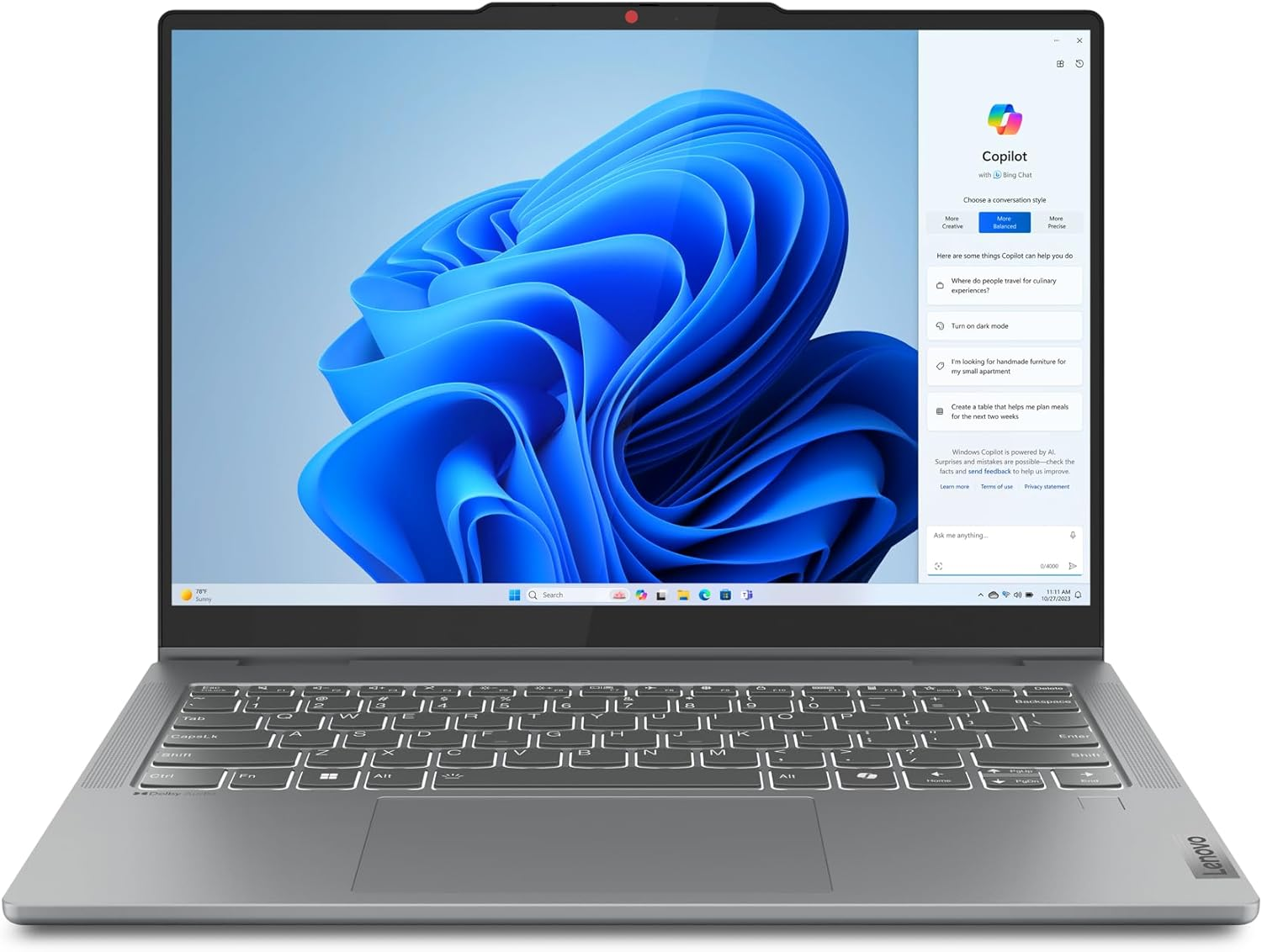 Lenovo Ideapad 5 2-In-1 Notebook 14IRH9 14" WUXGA OLED Touch Display Intel Core I7-13620H 16GB 512GB SSD Digital Pen Win11H Luna Grey image number 2