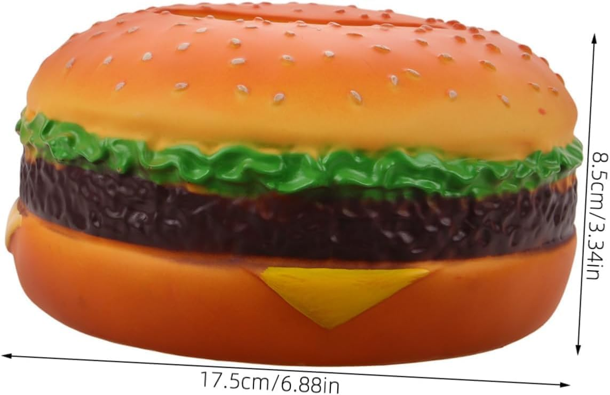 Burger Tissue Box Cover, Hamburger Shaped Tissue Holder Creative Tissue Storage Box Napkin Dispenser for Home Office Desk Restaurant Decoration image number 6