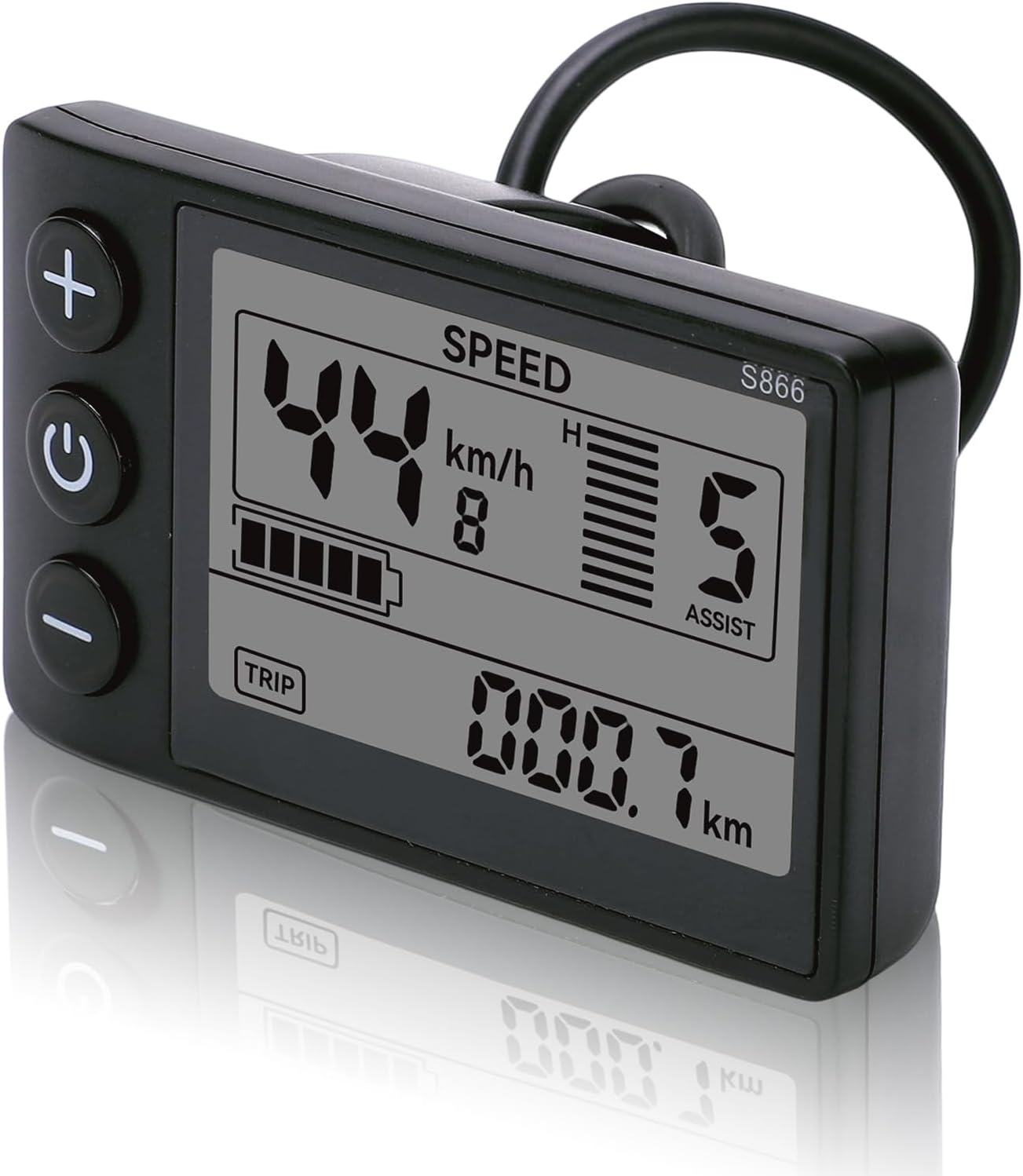 Electric Bike LCD Display Meter, 24V 36V 48V E Bike Display Meter Control Panel with Waterproof Plug Conversion Kit for Electric Scooter 22.2Mm/0.9In Handlebars image number 2