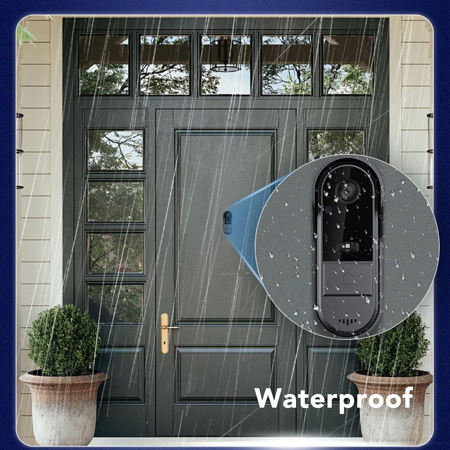 Video Doorbell Intercom System, Wireless 8MP 170&deg; Wide Angle Two Way Talk IP66 Waterproof Doorbell Camera with 4.3 Inch Screen for Home Security image number 1