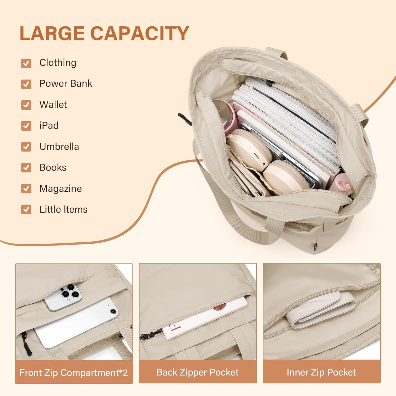 GOLF SUPAGS Foldaway Convertible Tote Backpack Lightweight Nylon Daypack Women Men City Pack Versatile for Leisure Travel image number 3