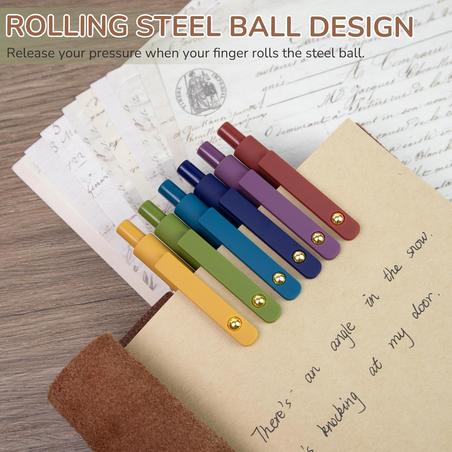 UIXJODO Gel Pens, 6 Pack Gold Retro Quick-Drying Pens 0.5Mm Black Ink Pens Fine Point Smooth Writing Pens for School Office Supplies, Gifts for Women Girls