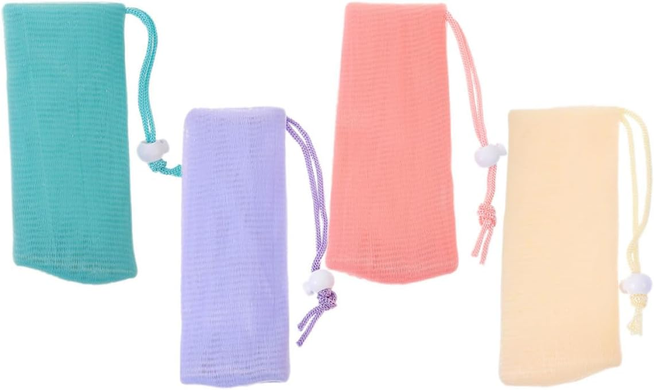 CONGARTENO 4Pcs Soap Foaming Mesh Bags for Bathroom Home Accessory Thickened Soap Saver Pouches for Face Washing and Bathing Portable Lightweight Shampoo Bar Storage image number 6