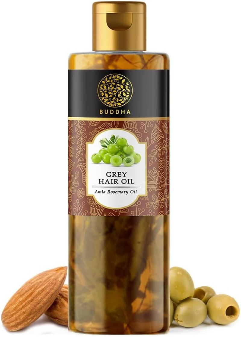 Buddha Natural Grey Hair Oil (150Ml) - 100% Ayurvedic Certified - Helps with Grey Hair Care | Pack of 1