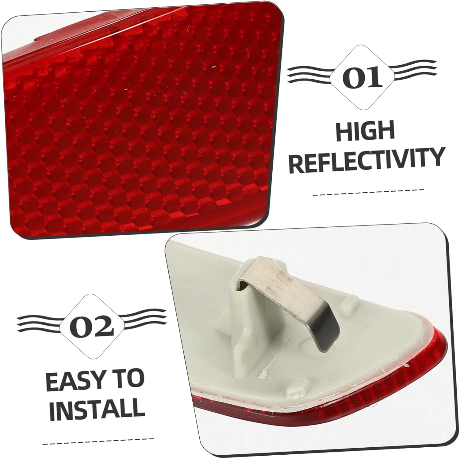 Car Bumper Trim Reflectors of Rear Bumper Lights for Safety Visibility Left Right image number 2