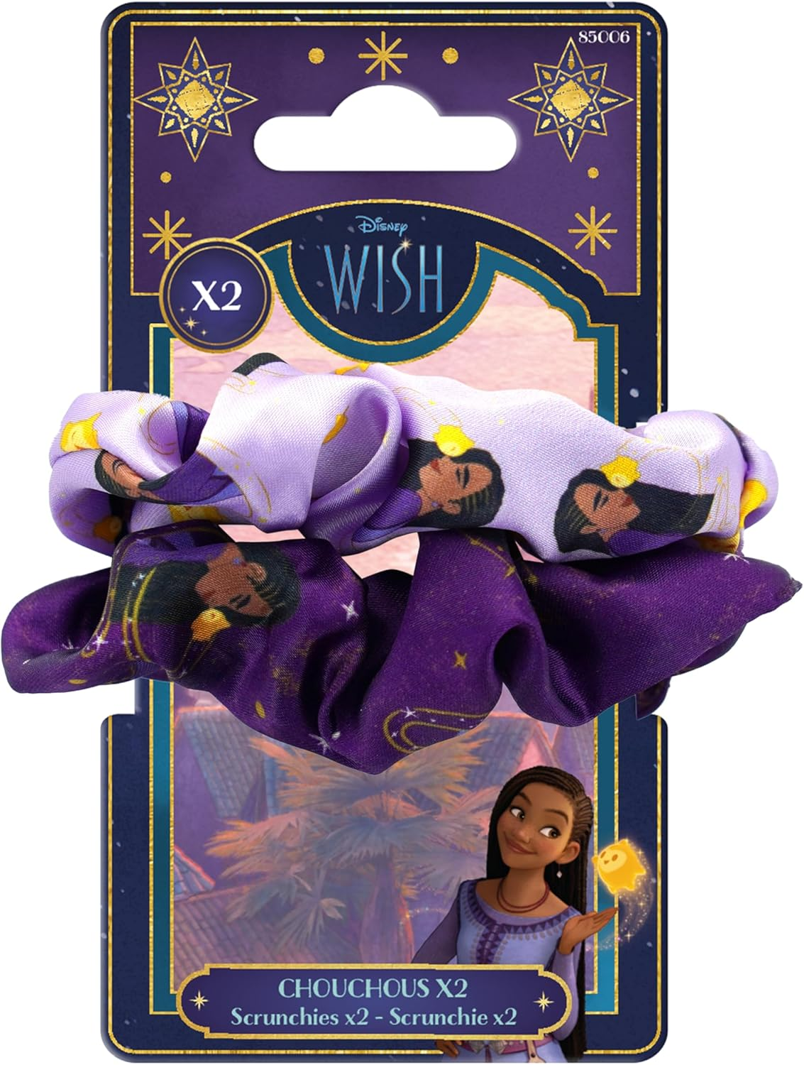 Disney Wish 2 Pack Princess Hair Scrunchies No Break Hair Scrunchies Official Product Disney image number 1