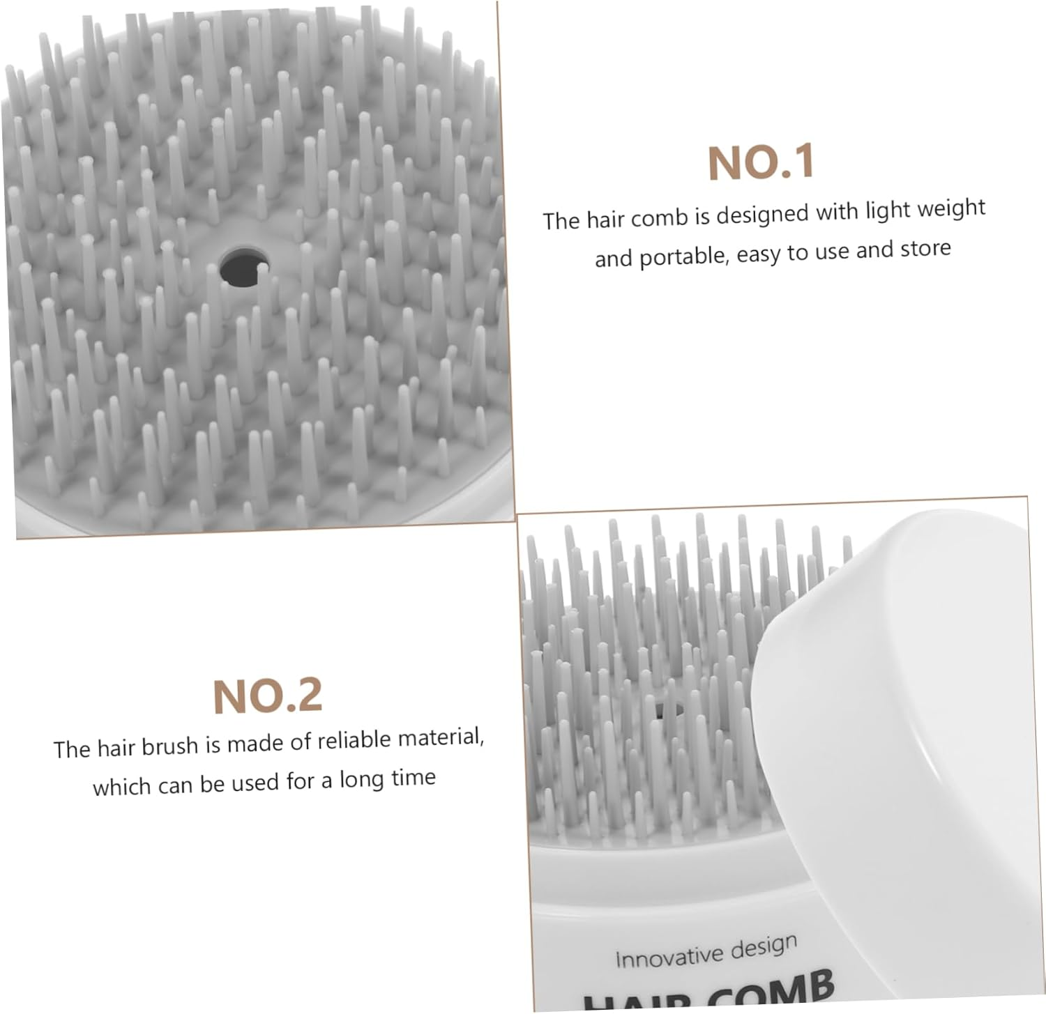 WOONEKY 2Pcs Scalp Hairbrush Boys and Girls Hairbrush Paddle Brush for Men Boys and Girls image number 5