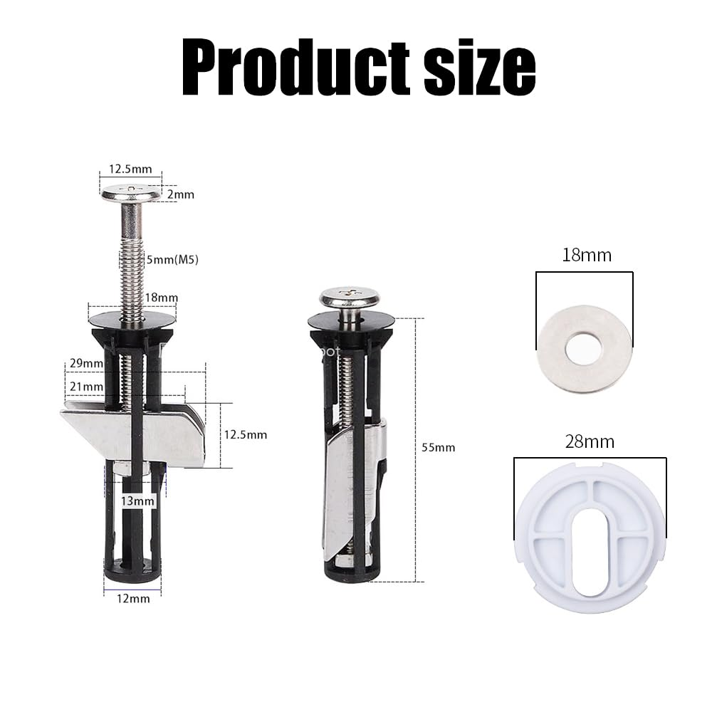 4Pcs Heavy Duty Toilet Seat Bolt Kit,Universal Toilet Seat Screw Replacement, Anti-Rust Toilet Seat Fastener & Hinges Kit for Easy Installation, Maintenance,Fits All Toilet Seats image number 6