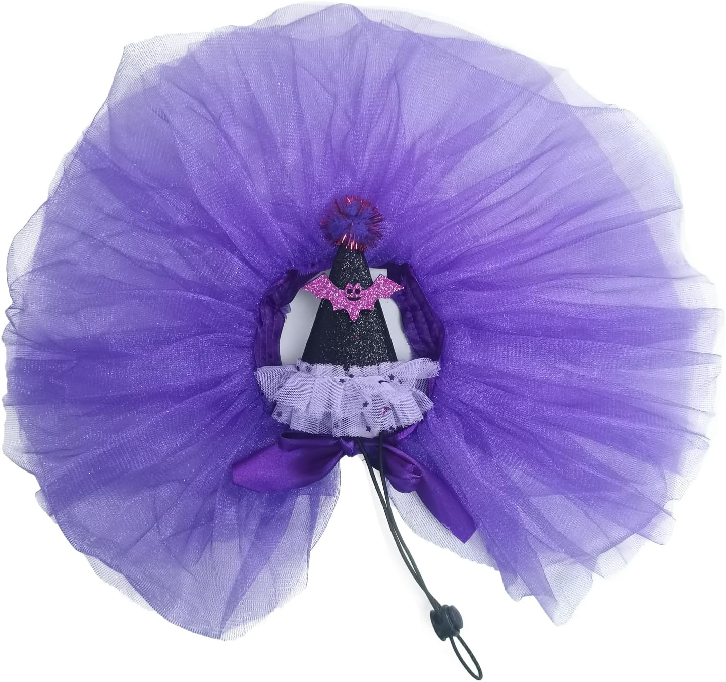 Pet Halloween Costume Set, Purple Witch Hat and Tutu Skirt image number 1