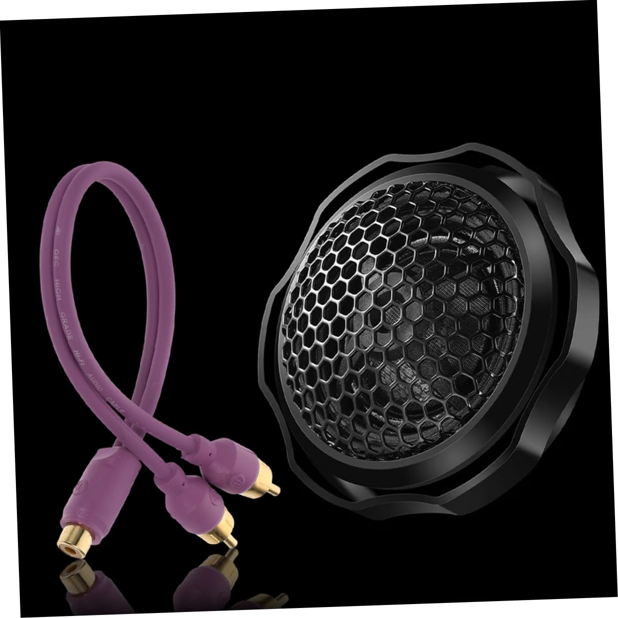 2Pcs RCA Y Splitter Cable for Car Audio Subwoofer Amplifier Adapter Violet Audio Line Converter Compatible with CD Player Home Theater Easy Install High-Fidelity Sound Upgrade image number 3