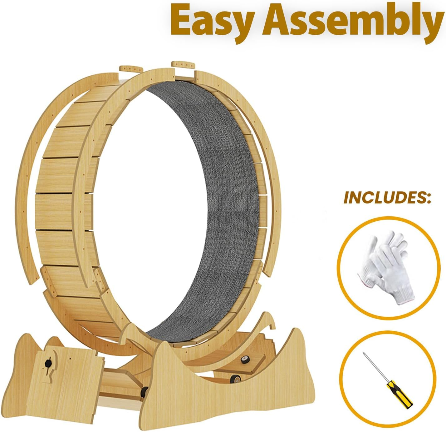 Cat Exercise Wheel Toy Running Exerciser Treadmill Scratcher Board|Cat, Kitten Running Spinning and Scratching Fun Wheel - 110Cm image number 1