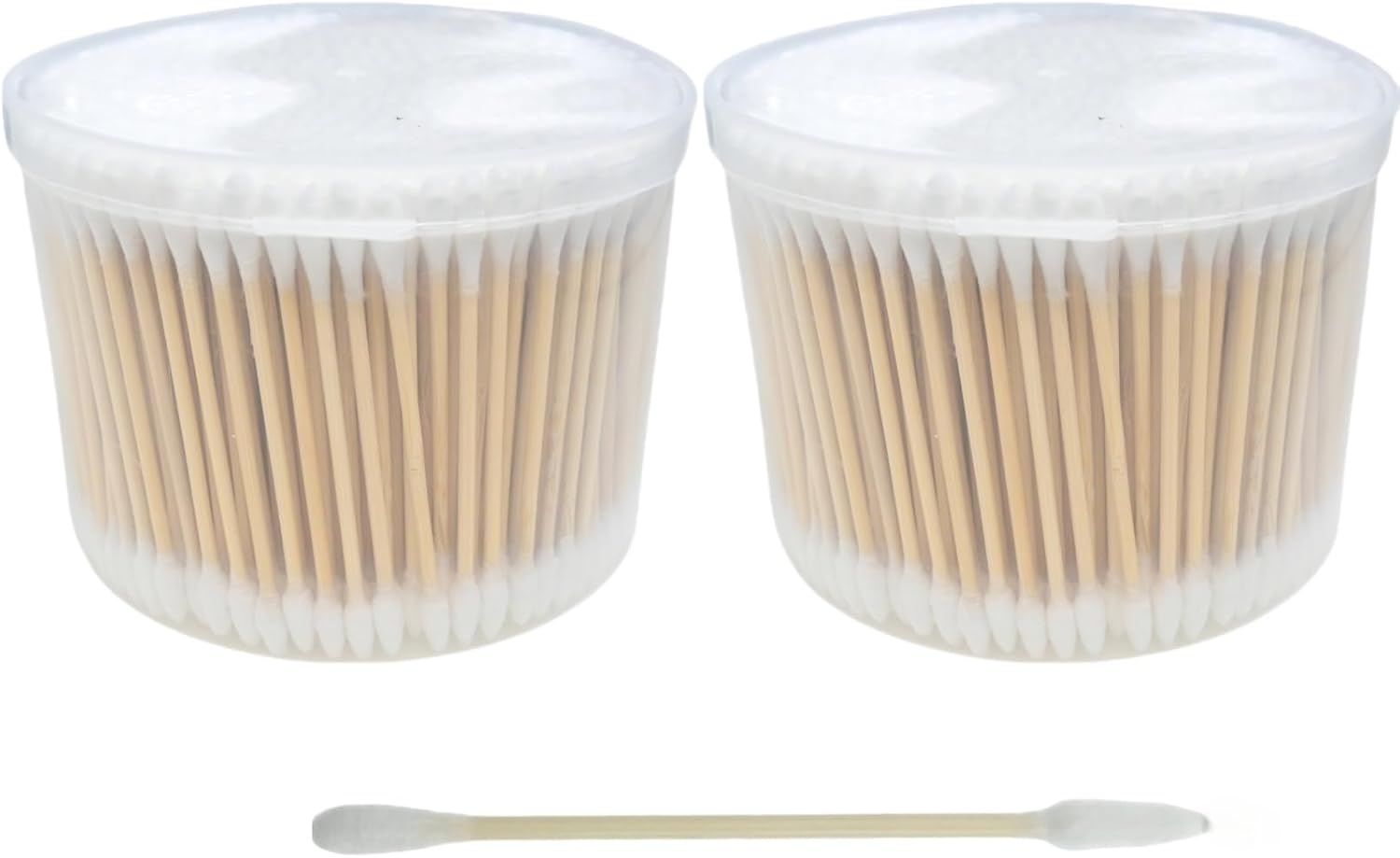 Cotton Swabs, 900 Count Bamboo Sticks Cotton Swabs with a Clear Dispenser Holder Cotton Buds with Wooden Handles for Ears Makeup or Nails Personal Care image number 6