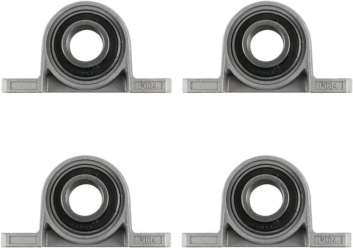 All in RED Box 2Pcs Pillow Block Mounted Bore 10Mm Inner Diameter Metal Ball Bearing Housing Zinc Alloy