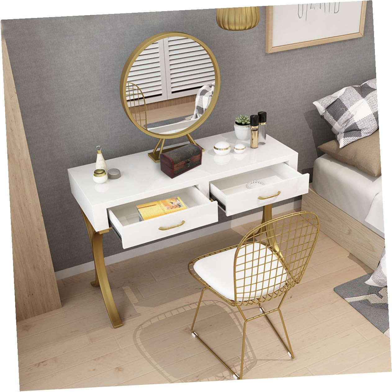 MAGICLULU Vintage Chinese Style Wooden Decorative Storage Box Lock, Small Orange Retro Jewelry and File Organizer for Home and Wedding Use image number 2