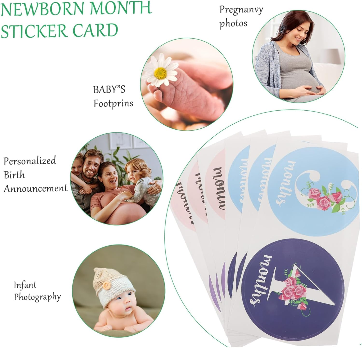 12Pcs Adorable Monthly Stickers for Newborns Toys for Months Qv Stickers image number 5