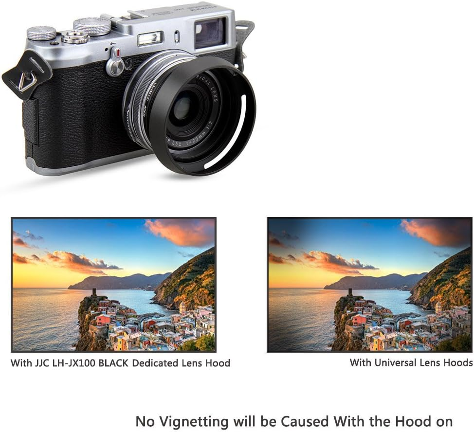 JJC Aluminium Alloy LH-X100 Lens Hood Shade Protector with Adapter Ring for Fujifilm Fuji X100VI X100V X100F X100T X100S X100 X70 Camera, Replaces LH-X100 Lens Hood & AR-X100 Adapter Ring - Black image number 4
