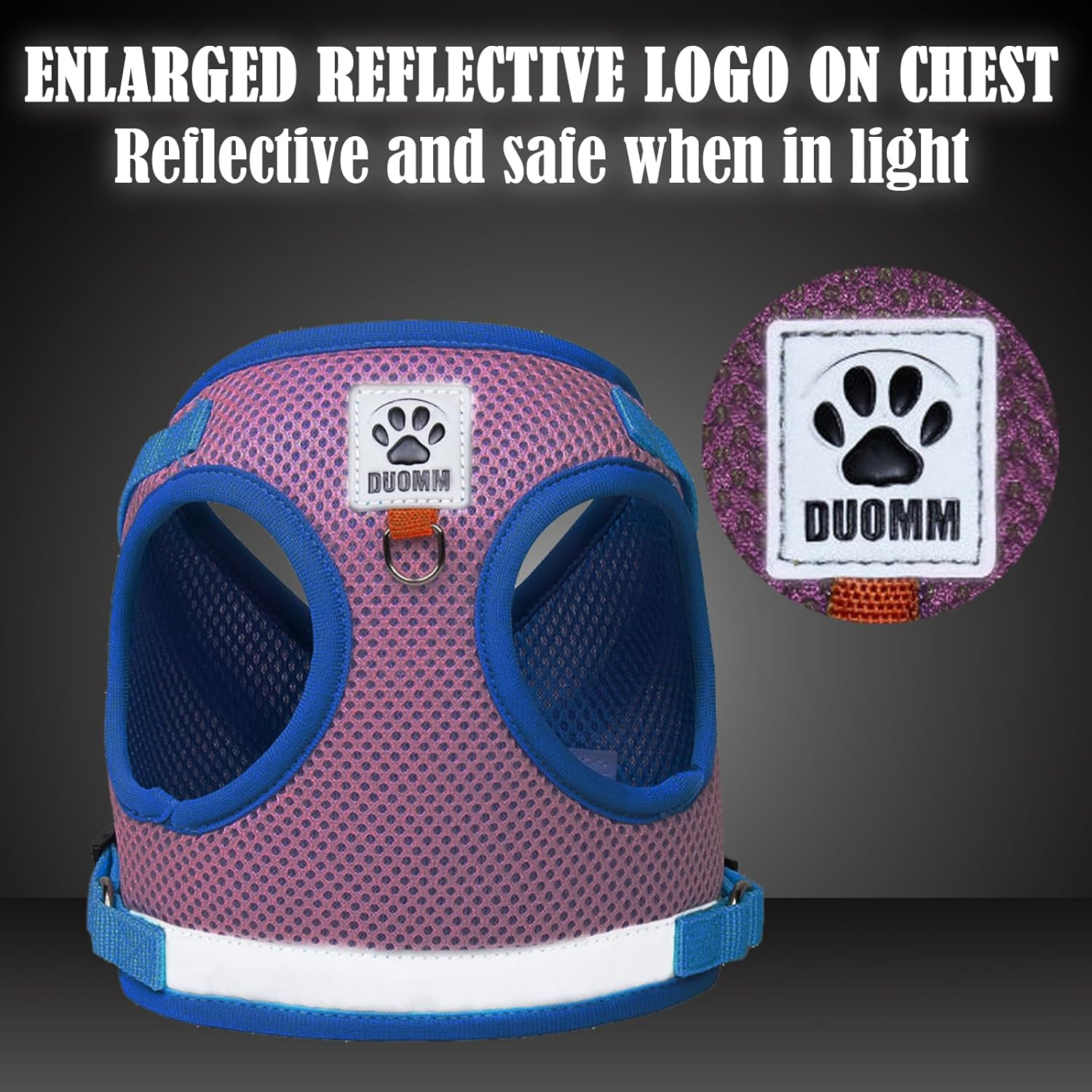 TYXHXTF Cat Harness and Lead Set, Soft Mesh Harness for Cats, Escape Proof Cat Kitten Walking Vest, Adjustable Reflective Strips Vest Harnesses with Collar, for Small Cats Pets(S Pink) image number 1