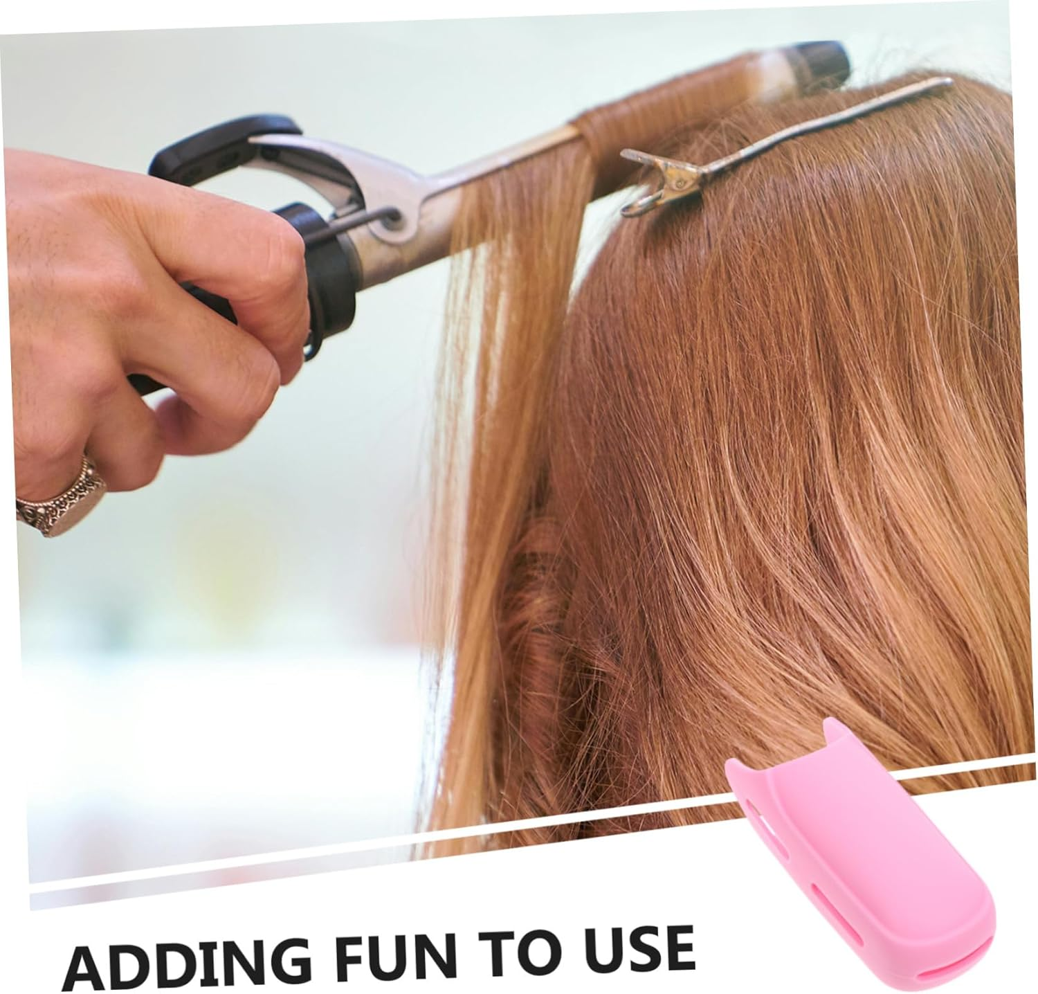 DINHEAROM Heat Resistant Silicone Hair Iron Cover Sleeve Soft Non Slip Curling Iron Handle Protector Removable Washable Straightener Heat Shield for Safe Styling Fits Hair Tools