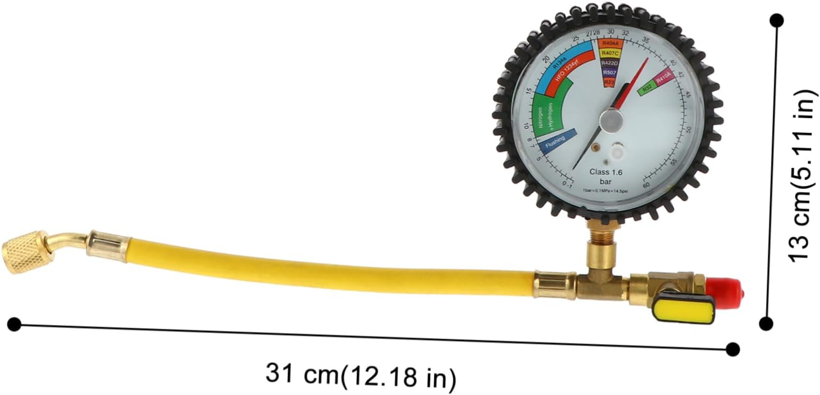 PLAFOPE 3Pcs Refrigeration Equipment Pressure Gauge Nitrogen Pressure Tester Automotive Central Air image number 3