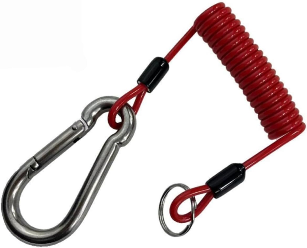 6 Ft Breakaway Trailer Cable, Trailer Brake Safety Cable Spring Towing Coiled Wire, for RV Trailer Emergency