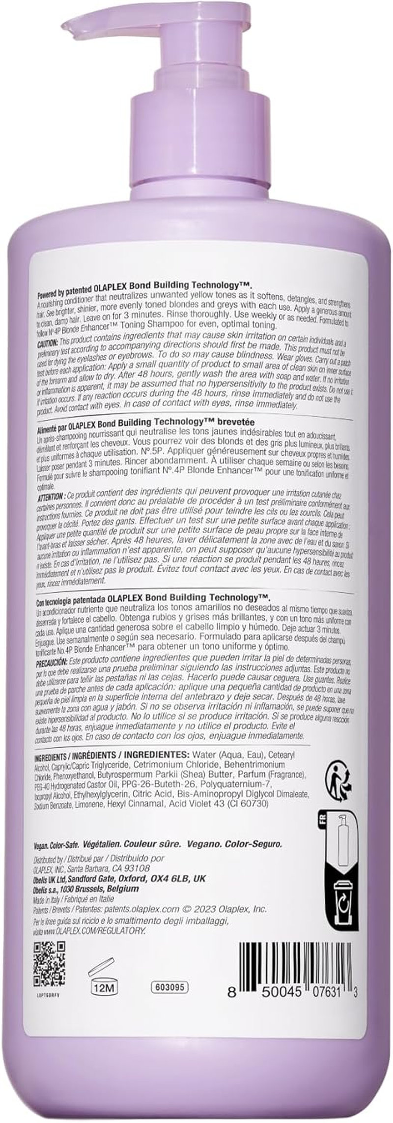 No 5P Blonde Enhacer Toning Conditioner by Olaplex for Unisex - 33.81 Oz Conditioner image number 4