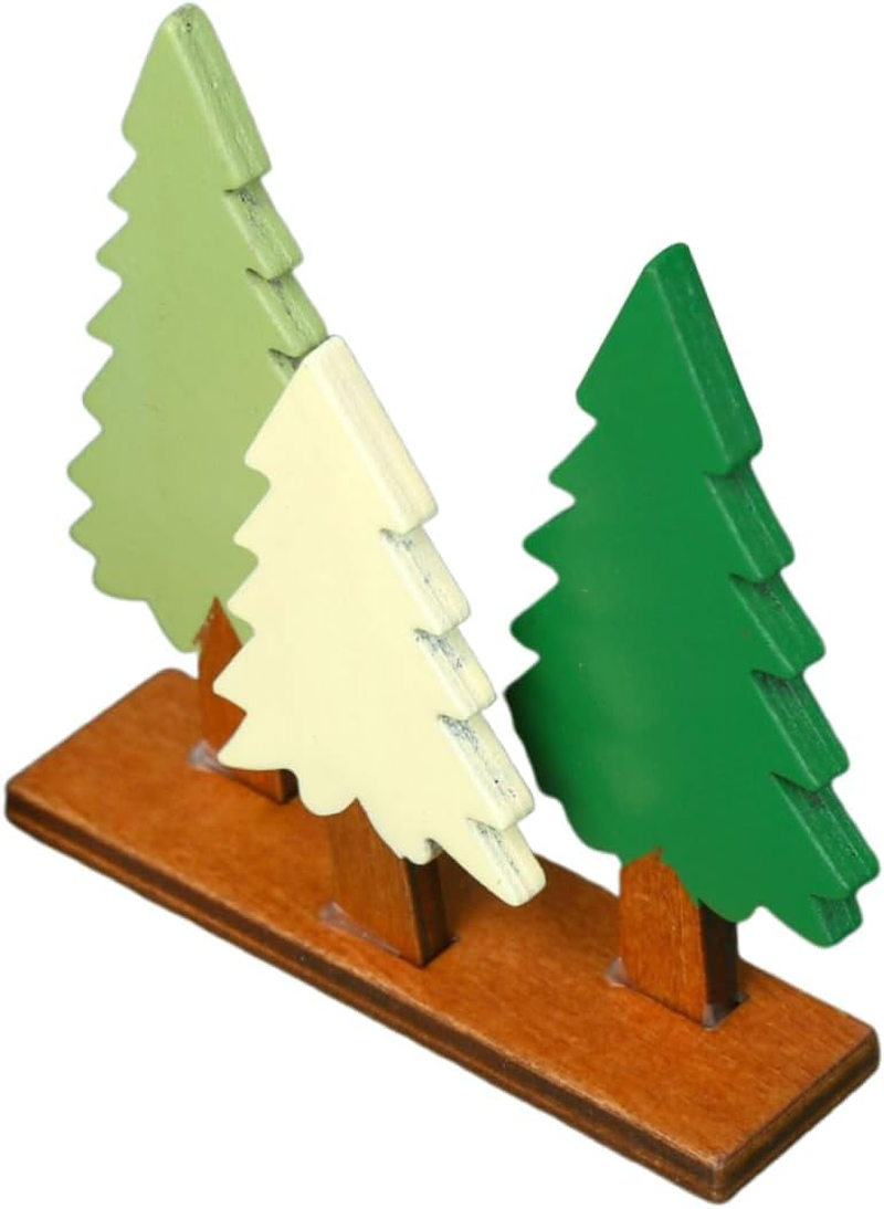 Artificial Pine Tree Wooden Christmas Tree Decor Portable Reusable Ornaments image number 6