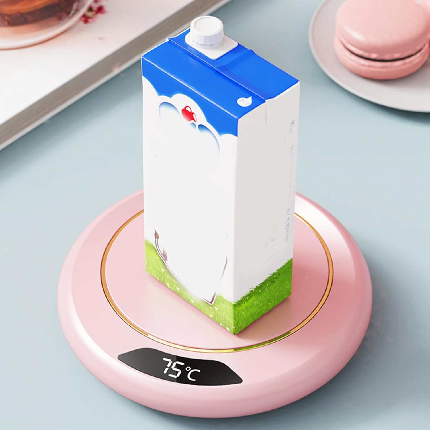 Cup Warmer, 3 Levels Temperature Smart USB Heating Coaster 20W, Electric Warming Drink Heater for Tea Milk Table Kitchen Dining Room Bar Candle