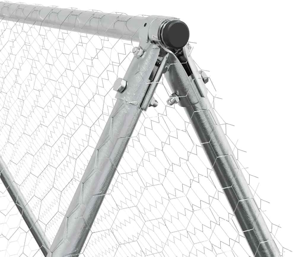 Vidaxl Chicken Cage - Galvanized Steel Hen House/Poultry Coop - 200X100X190 Cm - Outdoor Enclosure for Chickens, Ducks, Small Animals image number 5