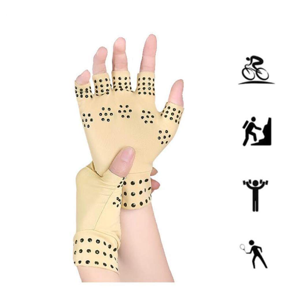 Fingerless Arthritis Gloves, 1 Pair Breathable & Moisture Wicking Compression Gloves Magnetic Arthritis Therapy Gloves, for Relieve Hand Pressure, Joint Swell Pain, Computer Typing and Daily Work image number 4