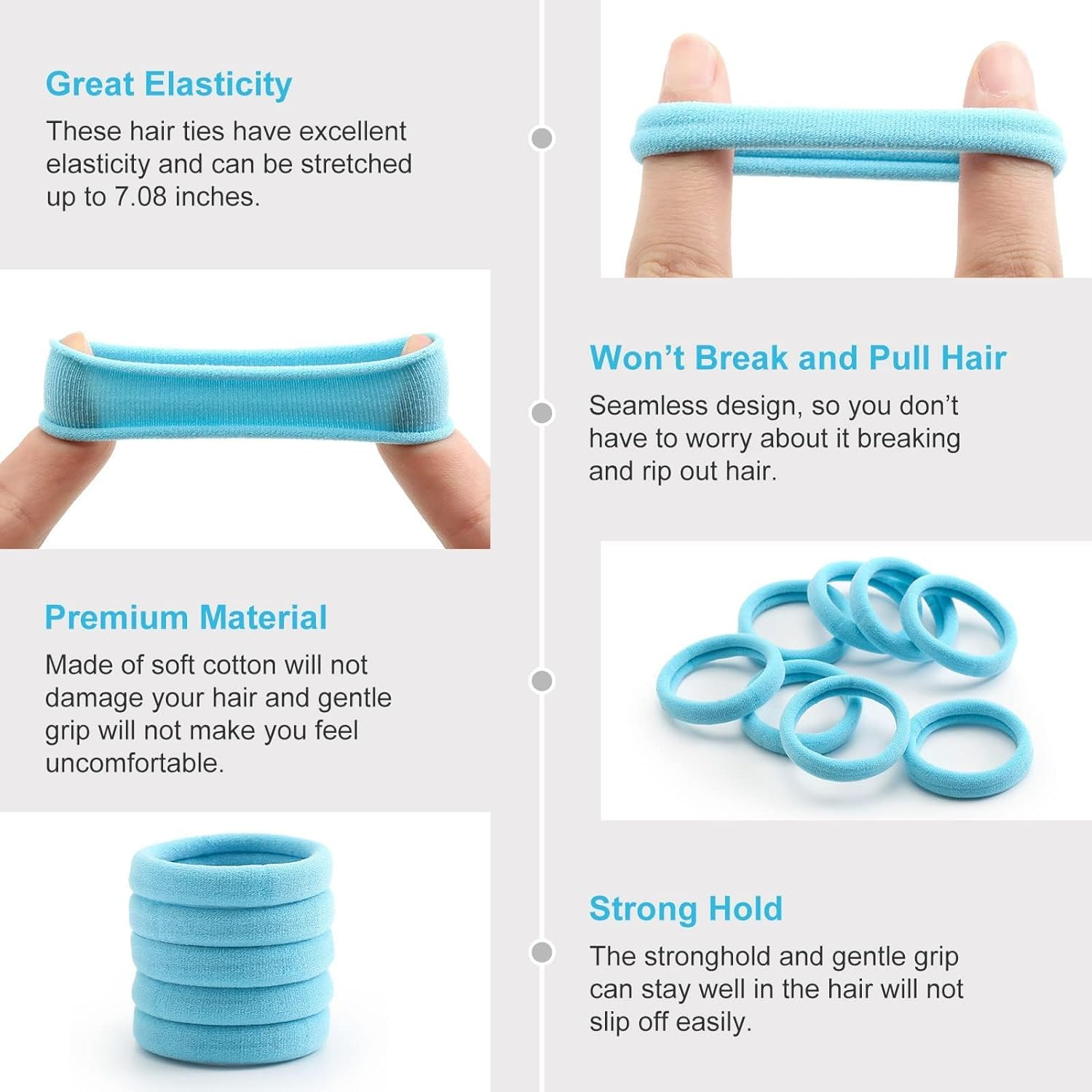 100 Pcs Thick Seamless Spring Hair Ties, Ponytail Holders Hair Accessories No Damage for Thick Hair (Spring Colors) image number 1