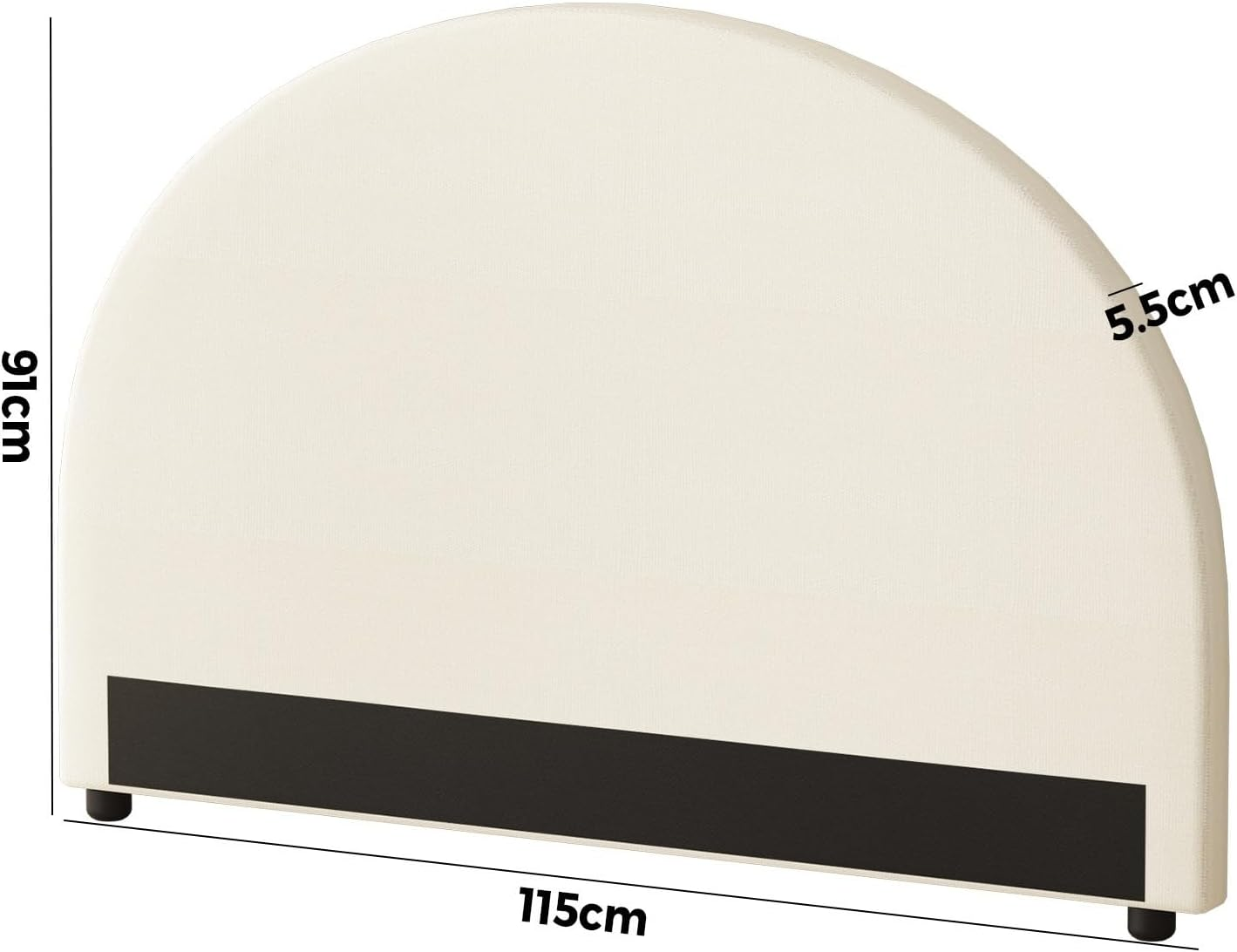 OIKITURE Headboard with Faux Line Fabric King Single Bed Head Bedhead image number 6