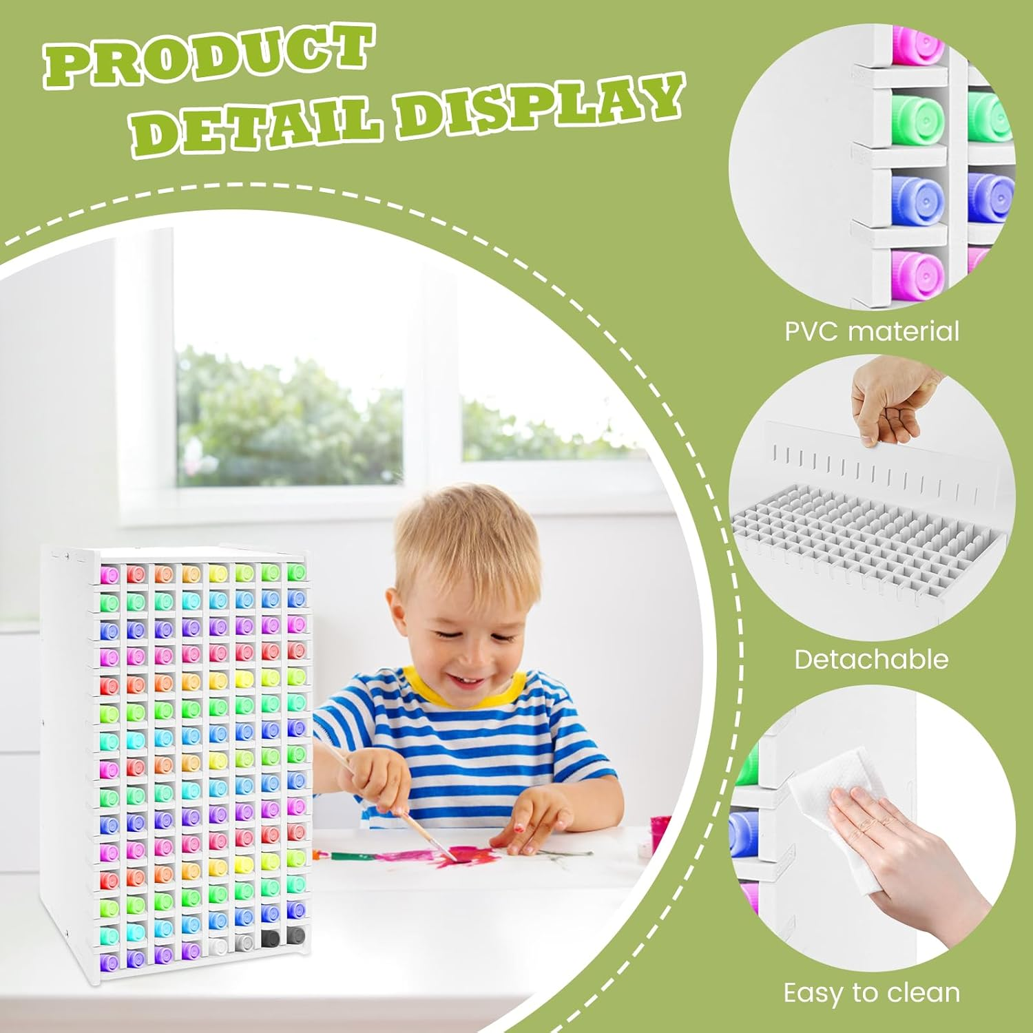 DJAPWPX Art Marker Storage Rack, 120 Slots Marker Organizer Rack, Minimalist Marker Holder Organizer, Dustproof Marker Organizer, Art Marker Holder for Markers Pens Makeup Brushes image number 4