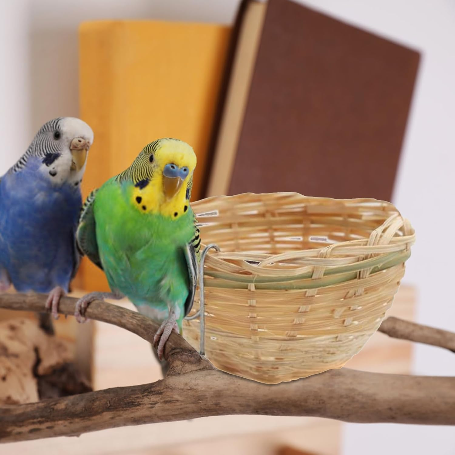 Bird Nesting Box | Natural Hand Woven Finch Nest,Pet Accessories for Tree Breeding Winter Laying Aviary Nature Outdoor Indoor Garden Yard View image number 5