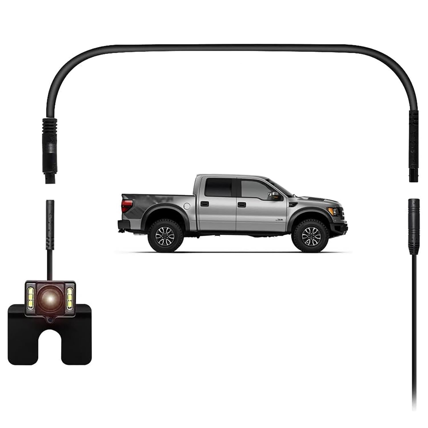 Tunghey 4Pin Camera Extension Cable, Dash Cam Rear View Backup Camera Reverse Car Recorder Cable Extension Cord (1M) - 1M image number 5